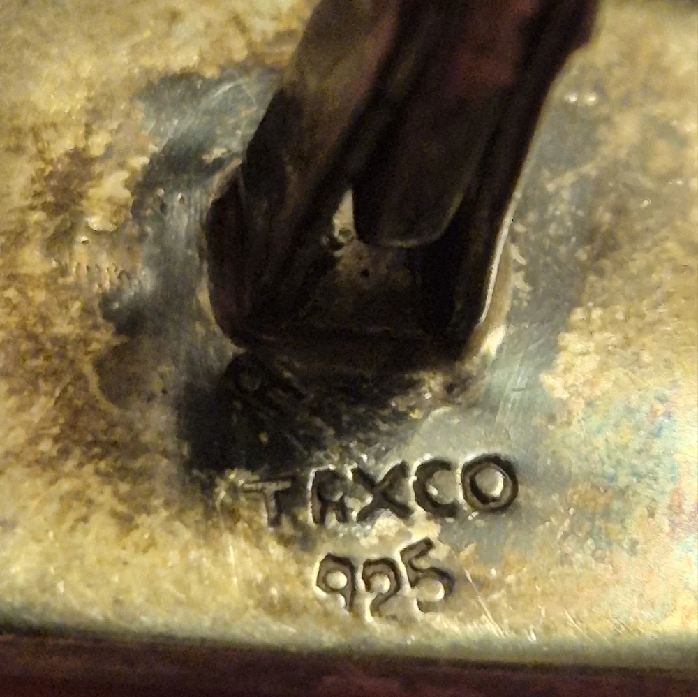 Taxco Mexico Sterling Abalone Inlay Cufflinks  Square Shaped Preowned